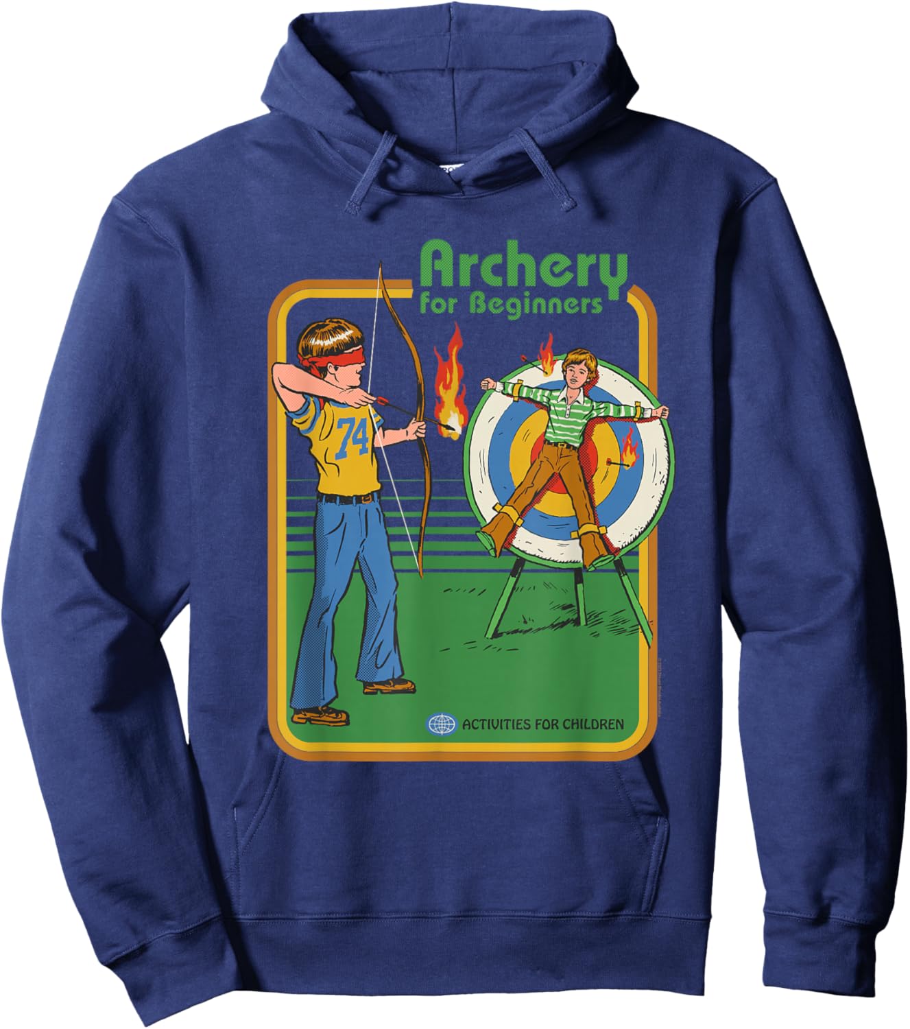 Steven Rhodes Archery for Beginners Retro Dark Humor Hoodie - Hoodie | Navy