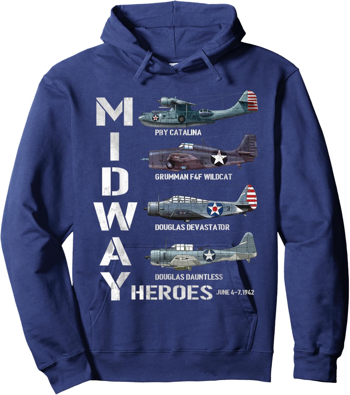 The Battle of Midway Plane Spotting American WW2 Aircraft Hoodie - Hoodie | Navy