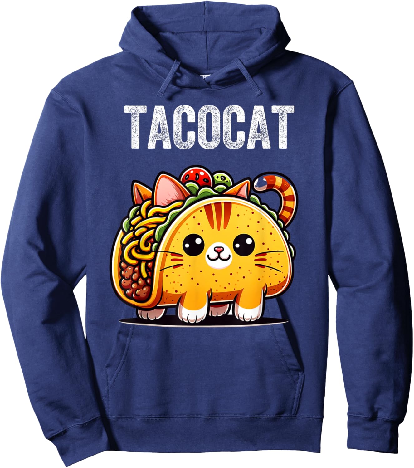 Tacocat Spelled Backwards is Taco Cat, Love Cat And Taco Hoodie - Hoodie | Navy