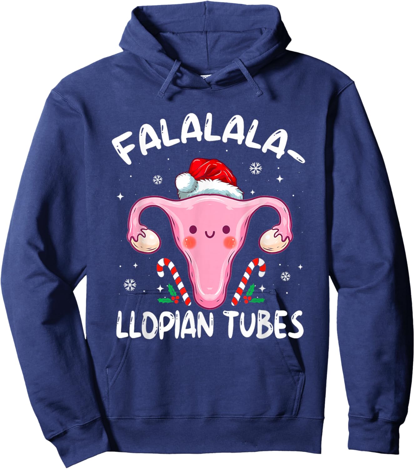 Doctor Nurse Obstetrics Christmas Falalala-llopian Tubes Hoodie - Hoodie | Navy