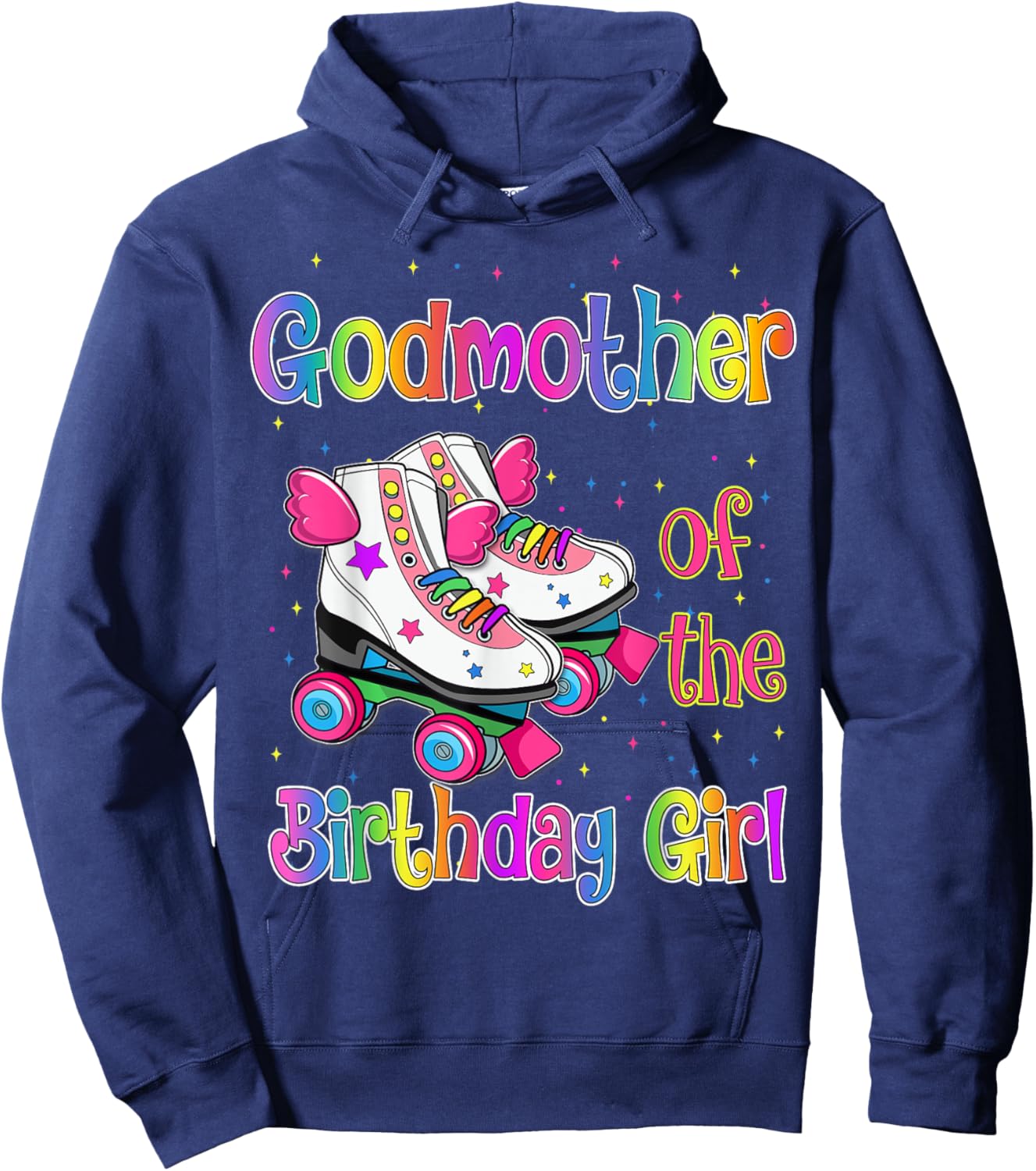 Godmother Birthday Girl Rolling Skate Birthday family Party Hoodie - Hoodie | Navy