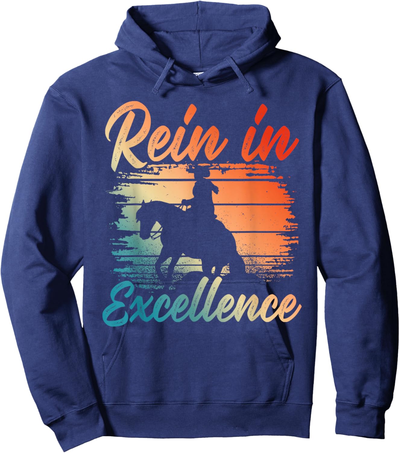 Sliding Stop Reining Horse Equestrian Western Riding Hoodie - Hoodie | Navy