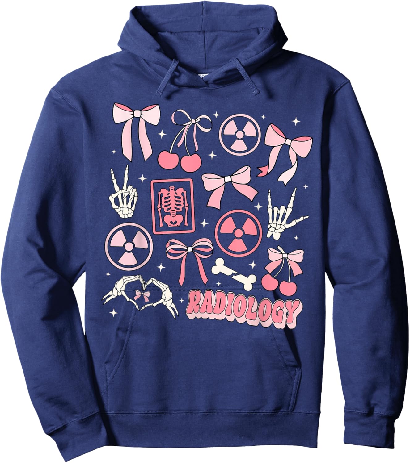 Retro Radiology Coquette Bow X-ray Radiologic Technologist Hoodie - Hoodie | Navy