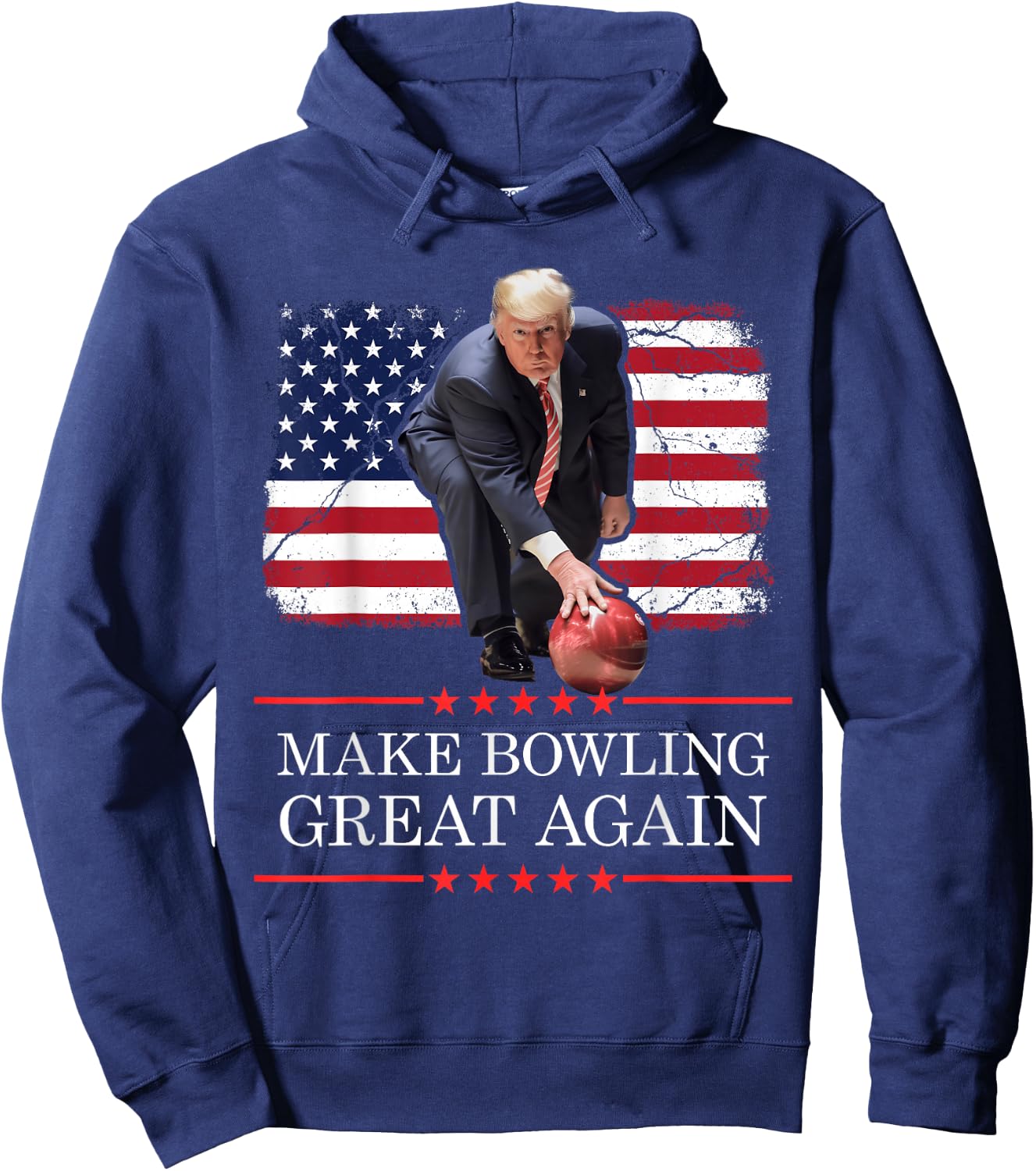 Make Bowling Great Again - Funny Trump Bowling Player Hoodie - Hoodie | Navy