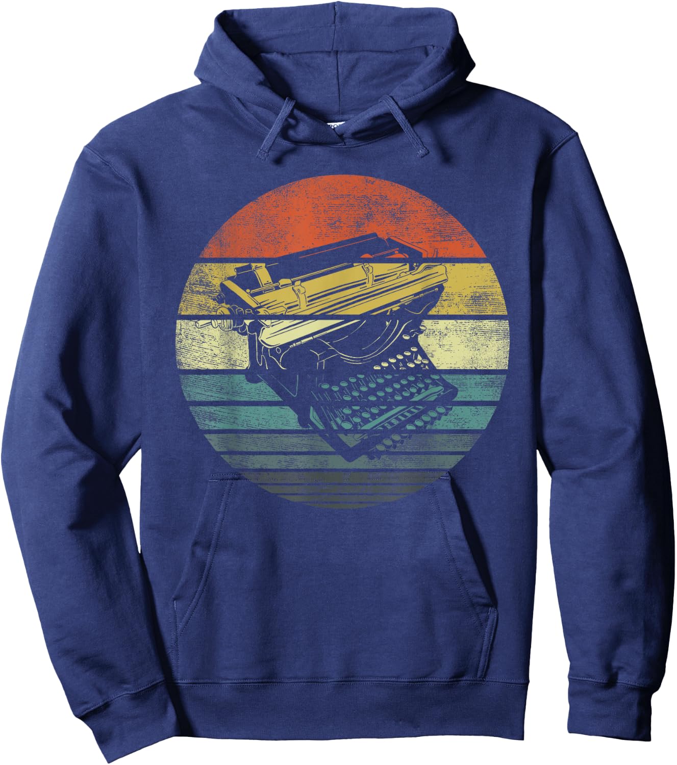 Writer Author Apparel -Kids/Adults Retro Typewriter Design - Black, Small Hoodie - Hoodie | Navy