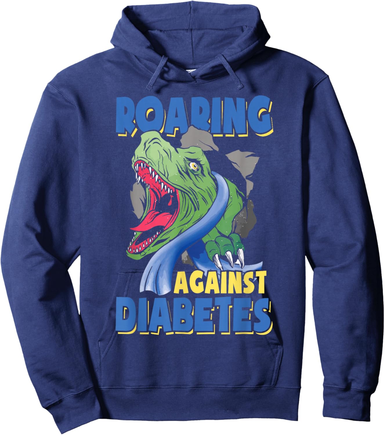 Diabetic Toddler Kids Diabetes Awareness Month T Rex Hoodie - Hoodie | Navy
