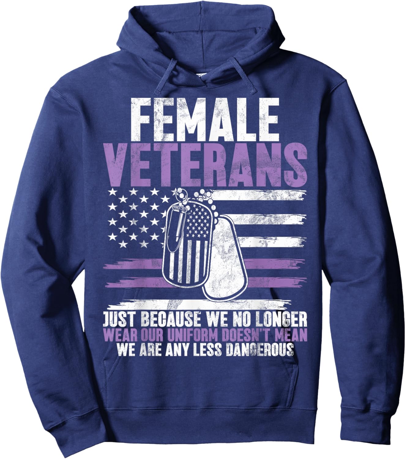 Female Veteran Veteran's Day Women Veteran Soldier Patriotic Hoodie - Hoodie | Navy