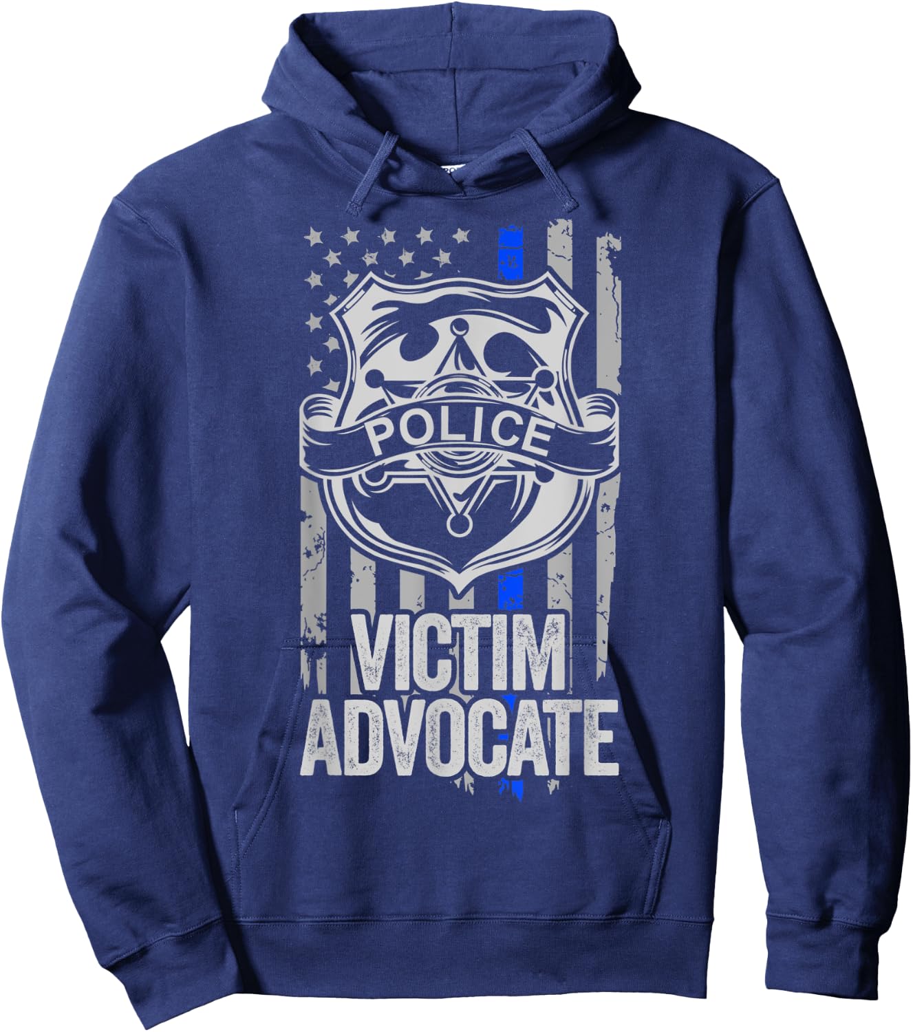 American Flag Blue Thin Line Apparel Victim Advocate Police Men Hoodie - Hoodie | Navy