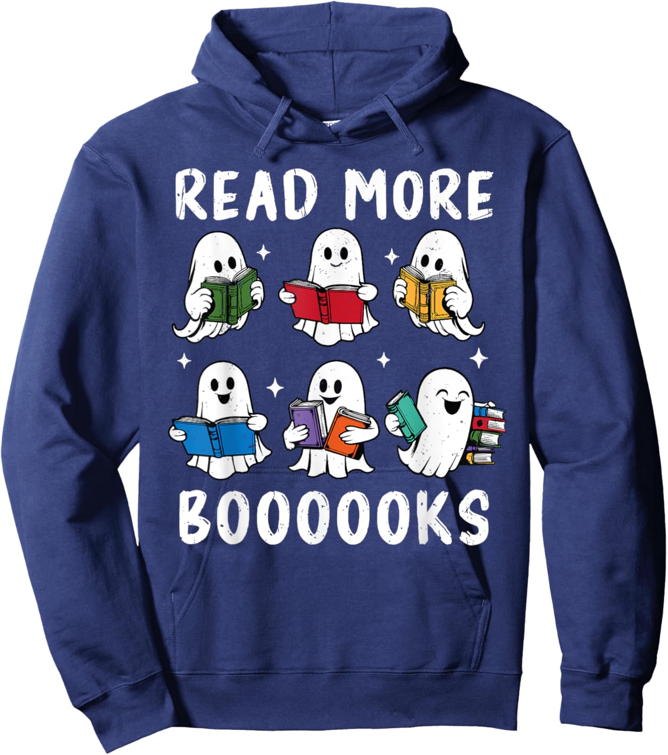 Read More Boooooks Funny Ghosts Reading Books Librarian Hoodie - Hoodie | Navy