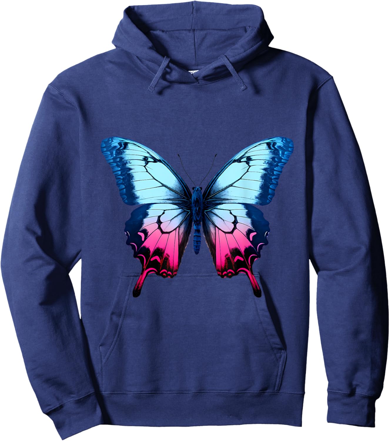 Butterfly Colorful Animal Art Motif Wildlife Forest Artwork Hoodie - Hoodie | Navy