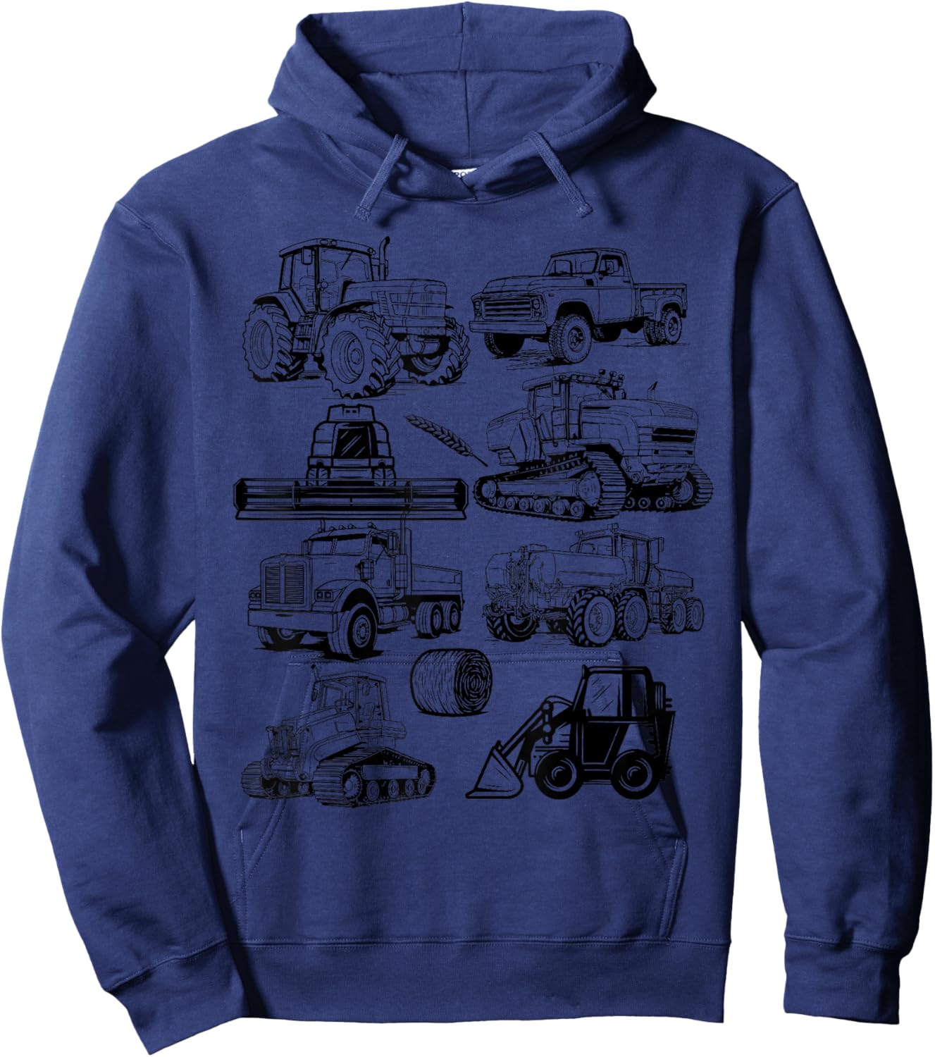 Tractor Farmer Farming Boys farm trucks Kids girls Toddlers Hoodie - Hoodie | Navy