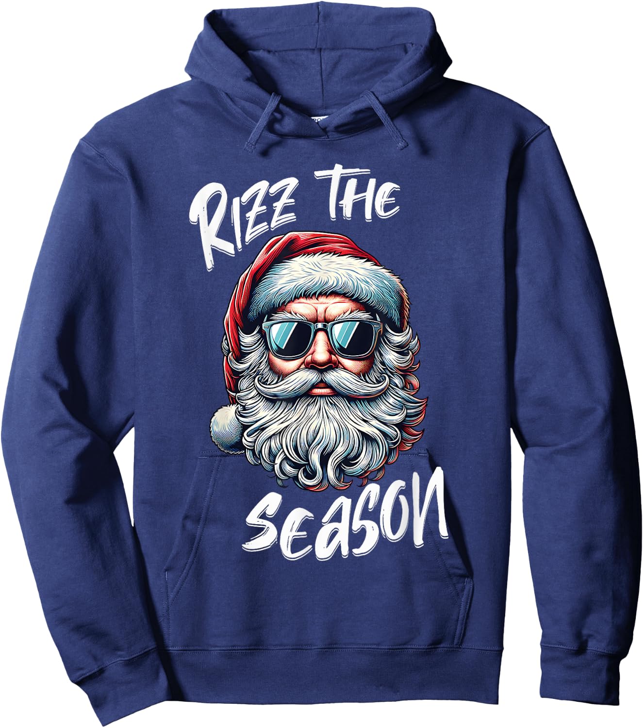 Rizz The Season Teens Kids School Christmas Santa Claus Hoodie - Hoodie | Navy