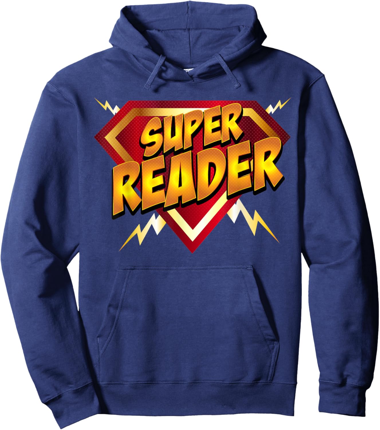 Super Reader Superhero Book Lover's Comic Style Hoodie - Hoodie | Navy