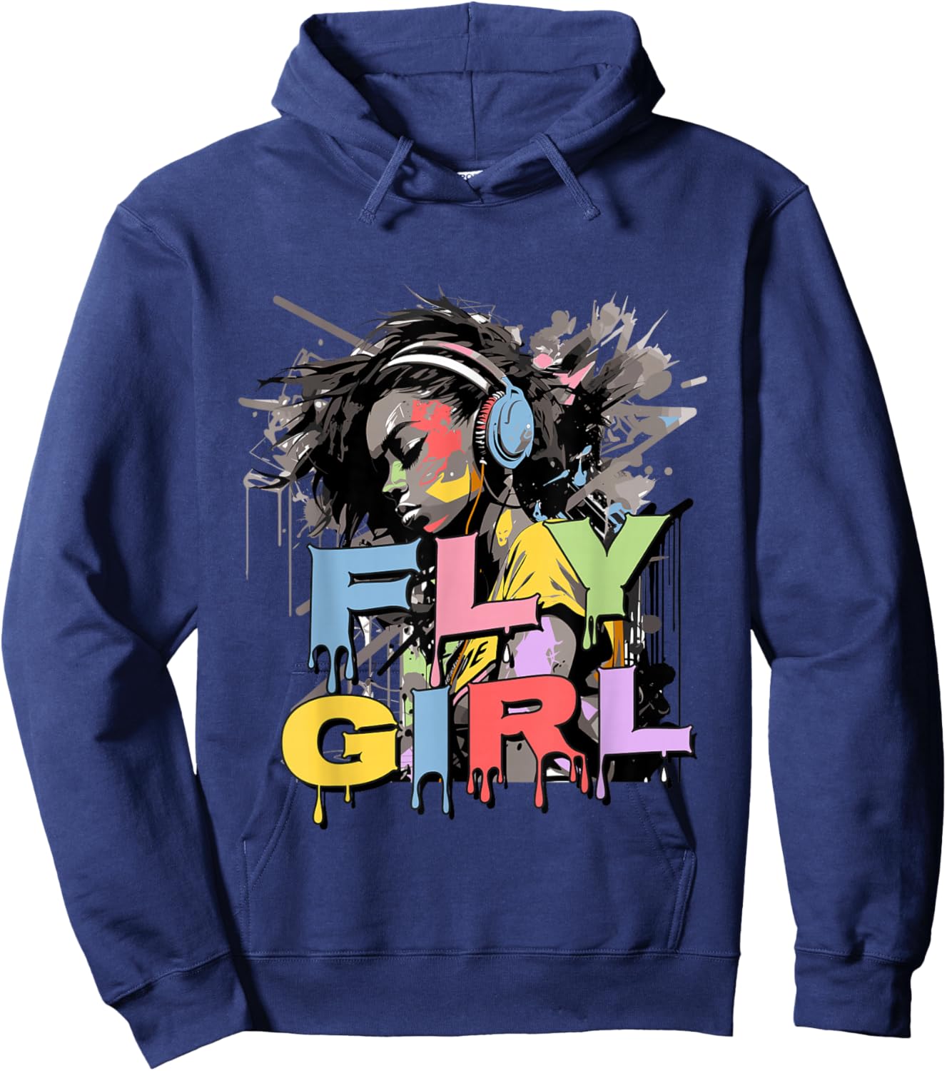 Fly Girl - 80s Hip Hop Shirt Old School B-Girl Hoodie - Hoodie | Navy