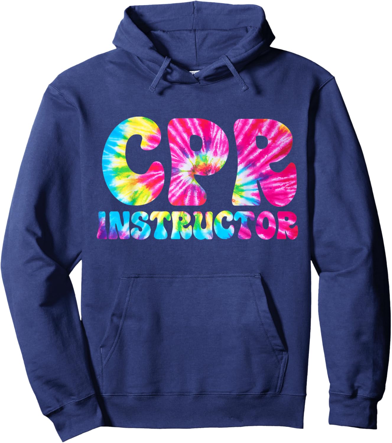 CPR Instructor Tie Dye Training and Teaching EMS Ambulance Hoodie - Hoodie | Navy