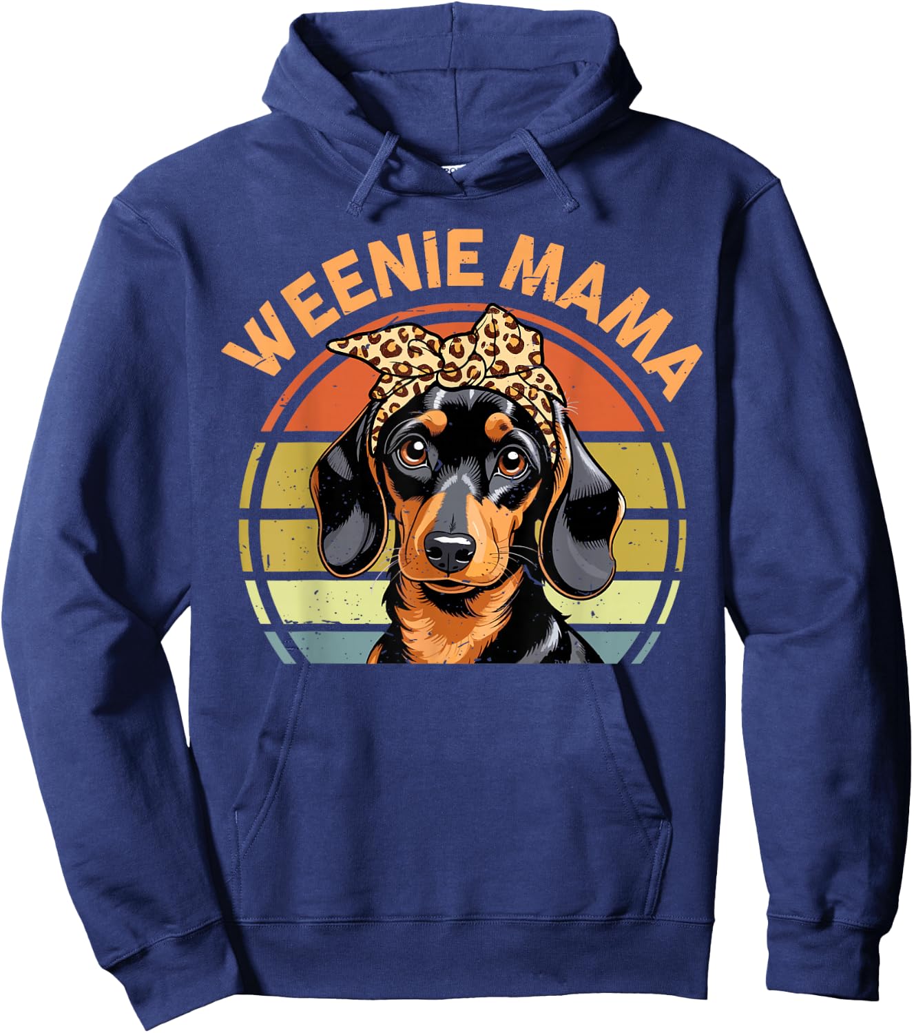 Women Weenie Mama Wiener Dog Mom Gift Funny Dachshund Hoodie - Hoodie | Navy