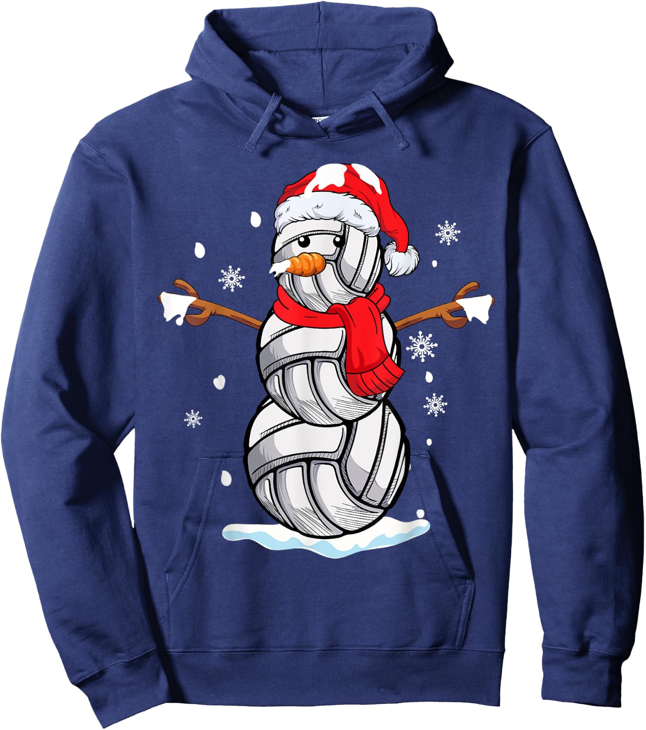 Volleyball Snowman Funny Christmas Volleyball lovers gift Hoodie - Hoodie | Navy