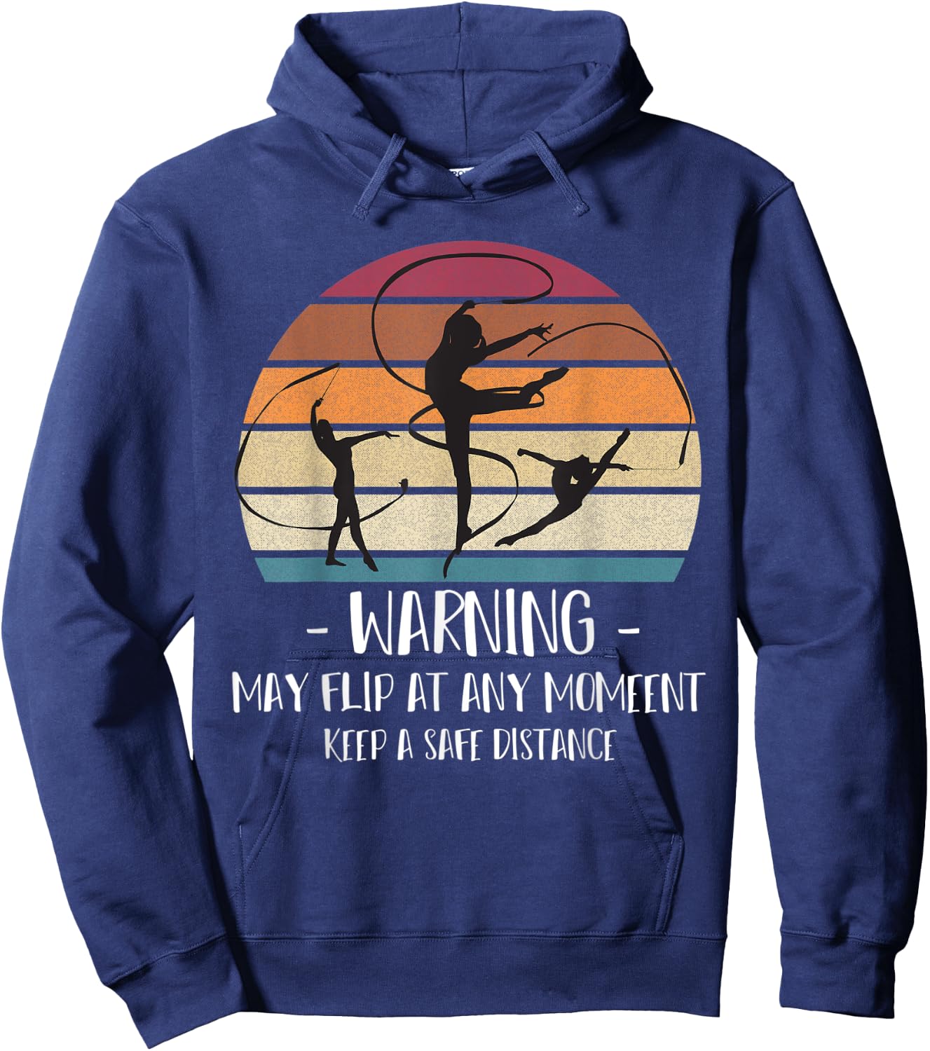 Warning may flip at any moment Gymnast caution Hoodie - Hoodie | Navy