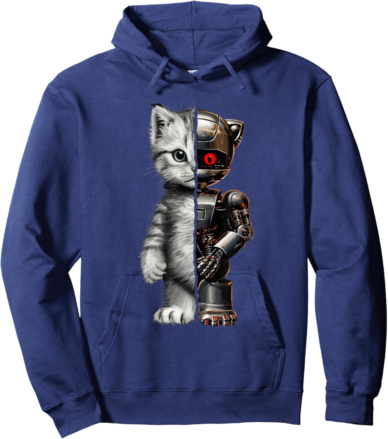 Funny Robotics Animal Lover Cat Robots Graphic Engineer Cats Hoodie - Hoodie | Navy