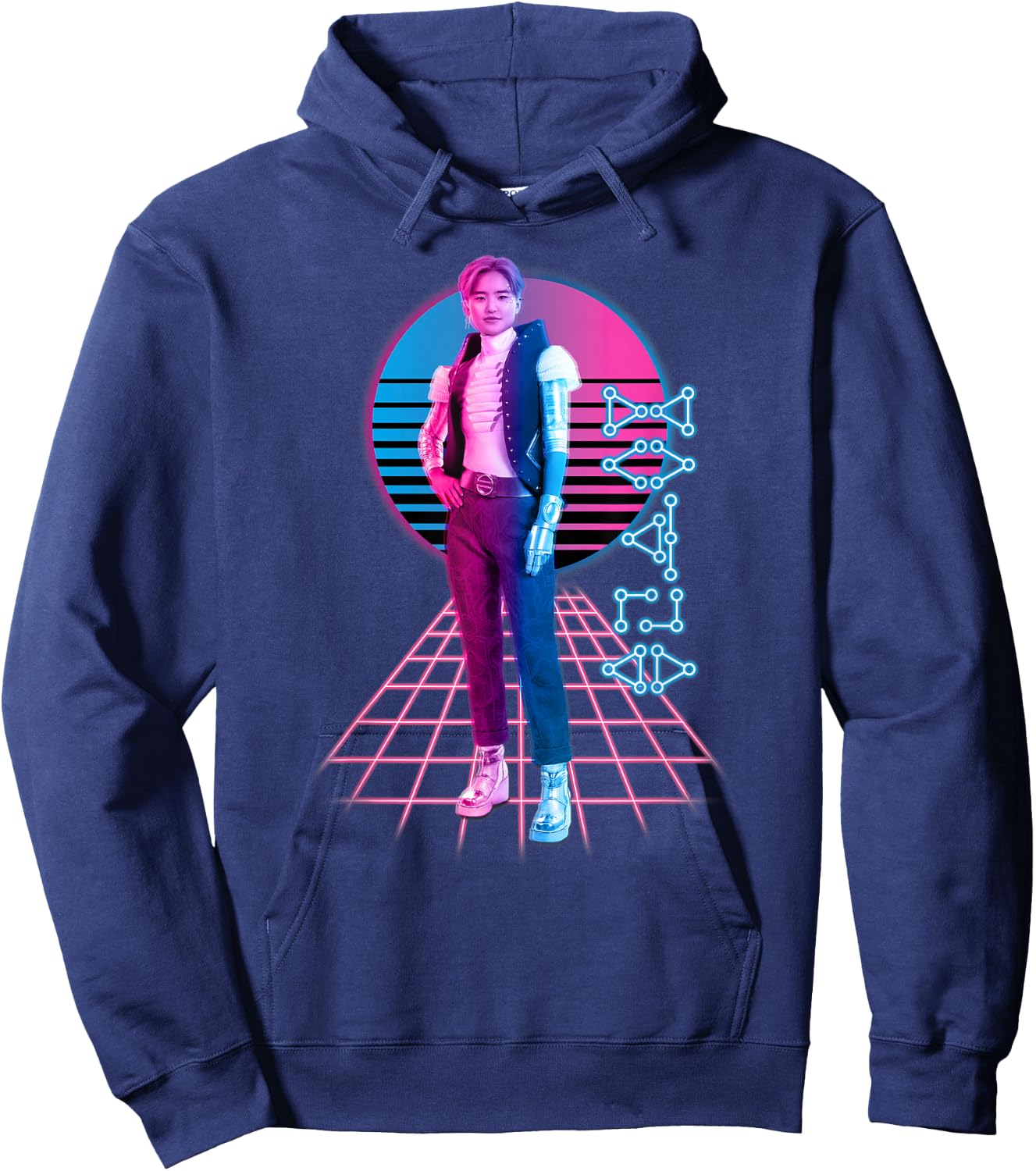 Disney Zombies 3 A-Spen Neon Standing Pose Hoodie - Hoodie | Navy