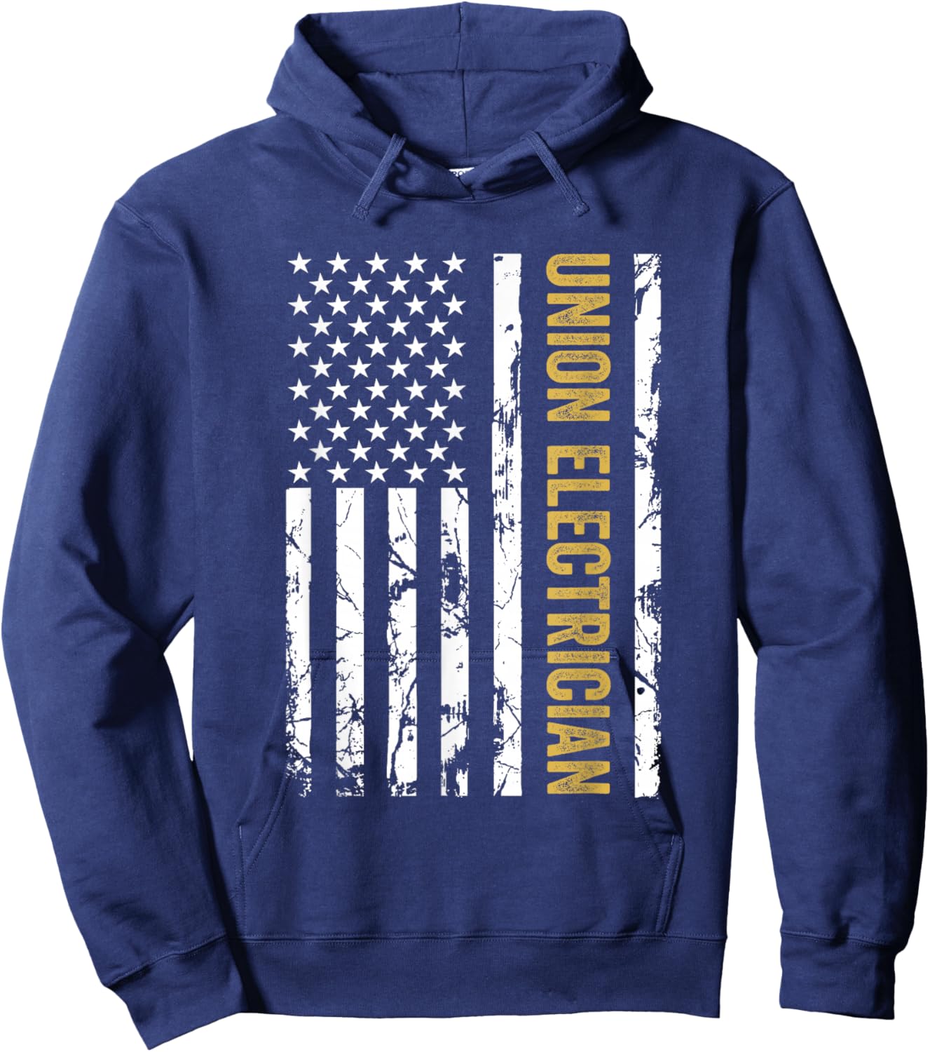Union Electrician USA American Flag Pro Union Workers Rights Hoodie - Hoodie | Navy
