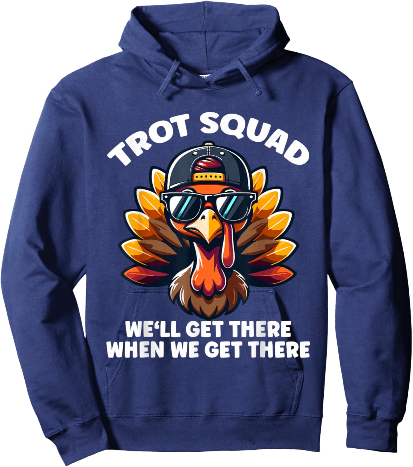 Thanksgiving Turkey Running Outfit Gear Costume Turkey Trot Hoodie - Hoodie | Navy