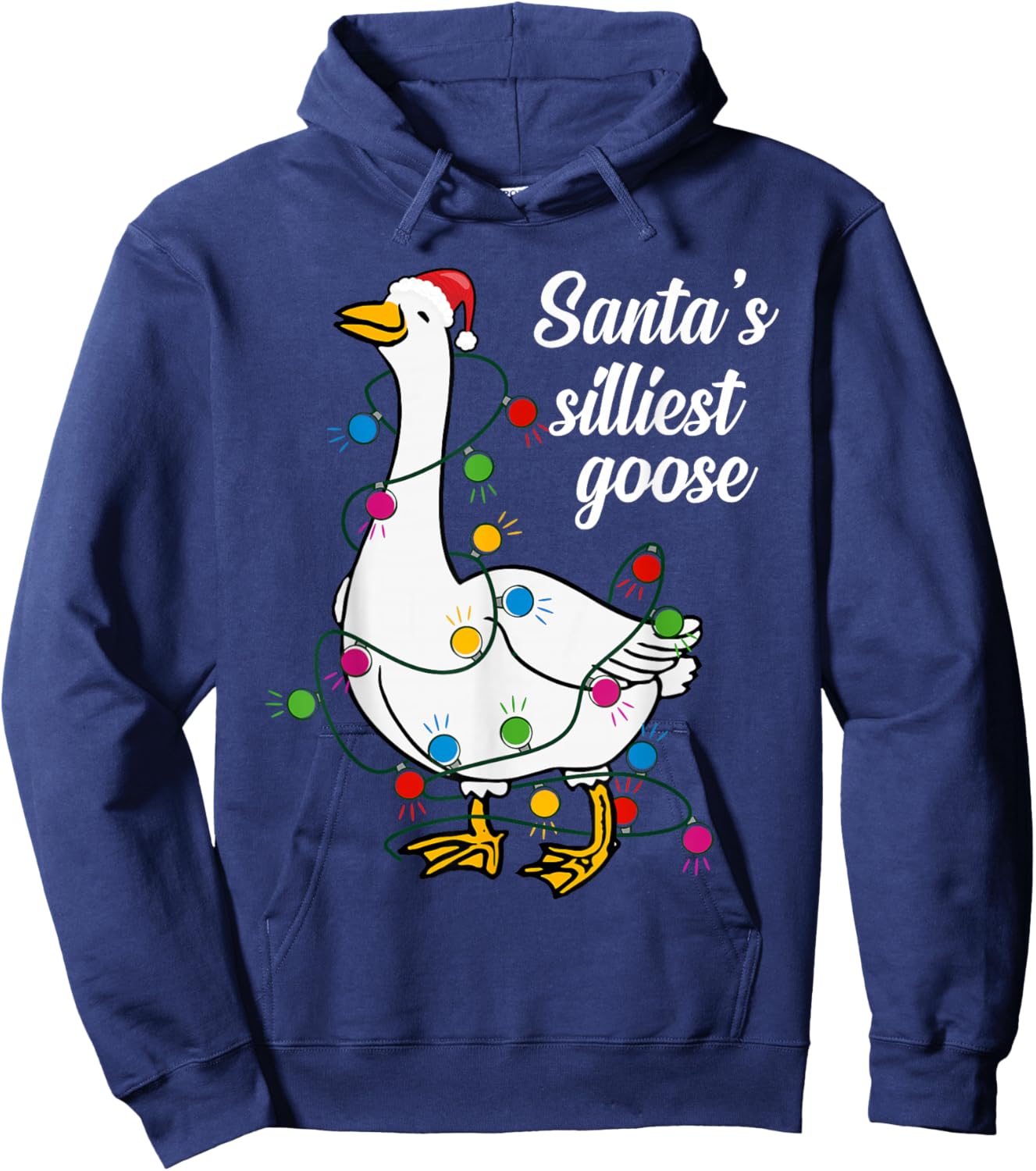 Santa’s silliest goose Funny Christmas Family Hoodie - Hoodie | Navy