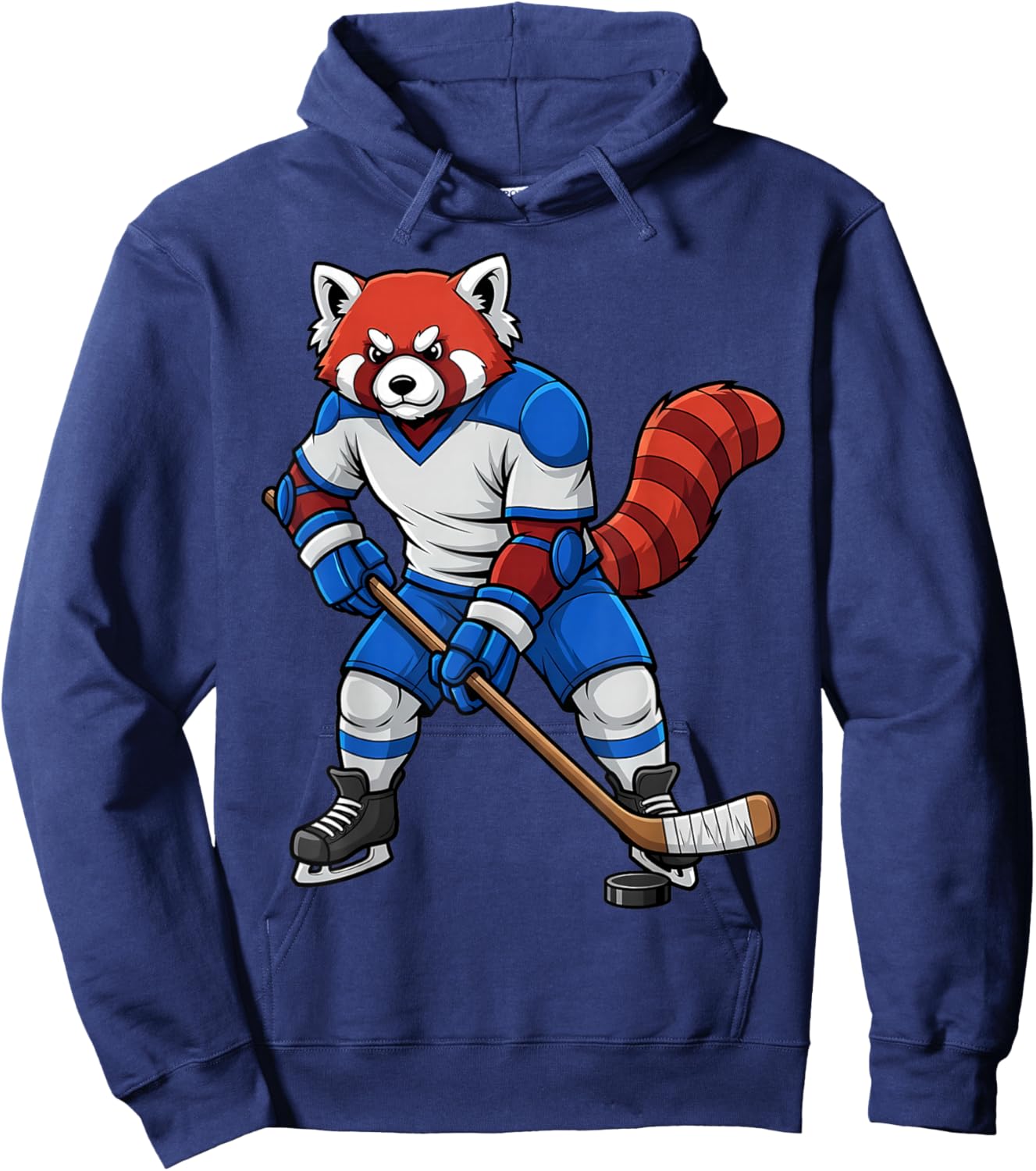 Ice Hockey Red Panda Sports Player Animal Hoodie - Hoodie | Navy