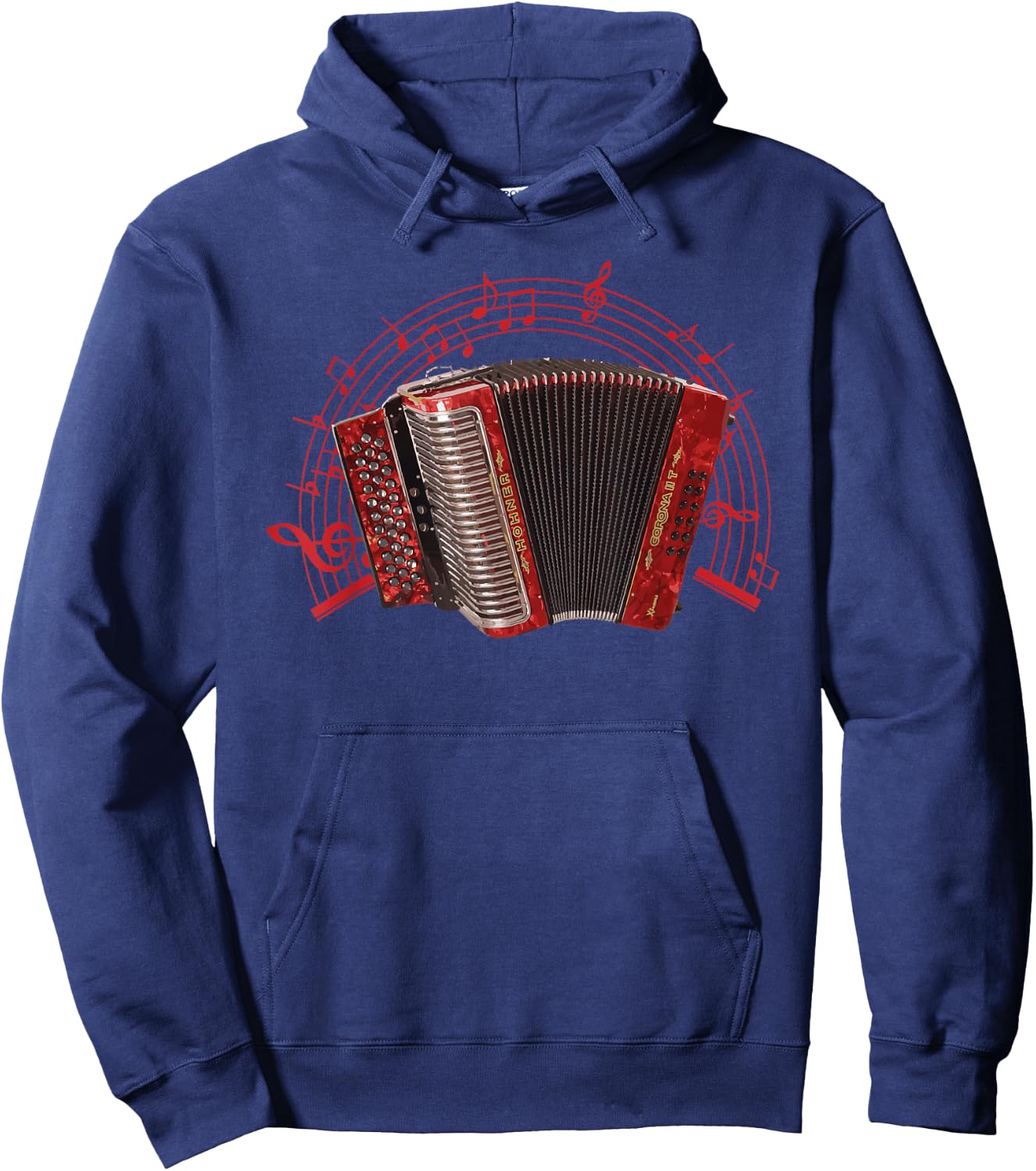 Retro Air Accordion Player Choir Musical Men Women Husband Hoodie - Hoodie | Navy
