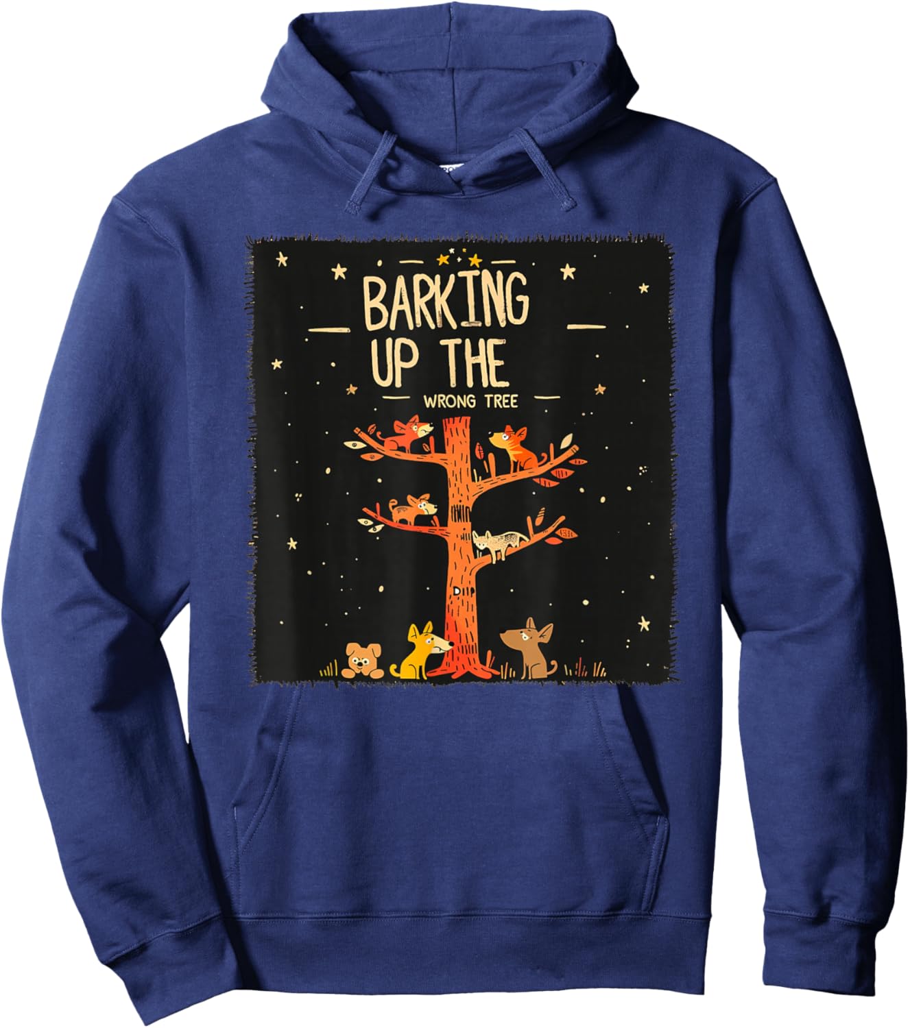 Funny Tree and Dog Idiom Costume for Speech Lovers Hoodie - Hoodie | Navy