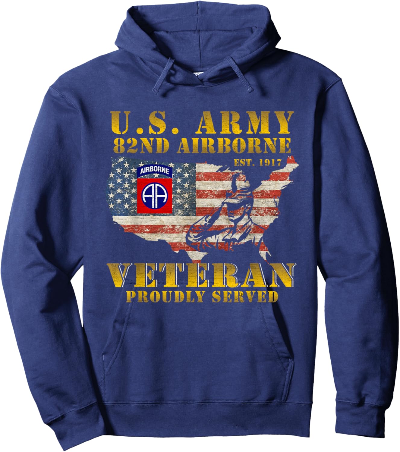 82nd Airborne Division Death From Above Fort Bragg Veteran Hoodie - Hoodie | Navy