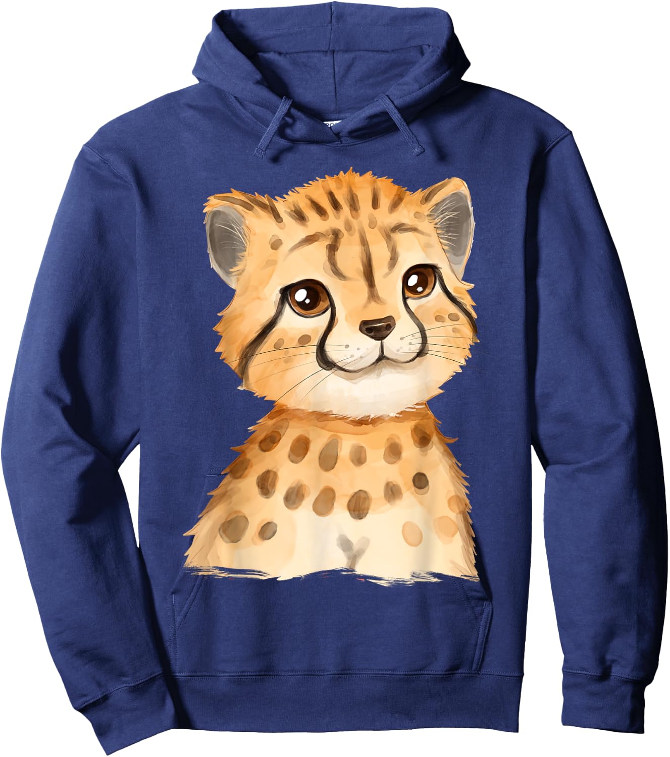 Baby Cheetah Cub Watercolor Hoodie - Hoodie | Navy