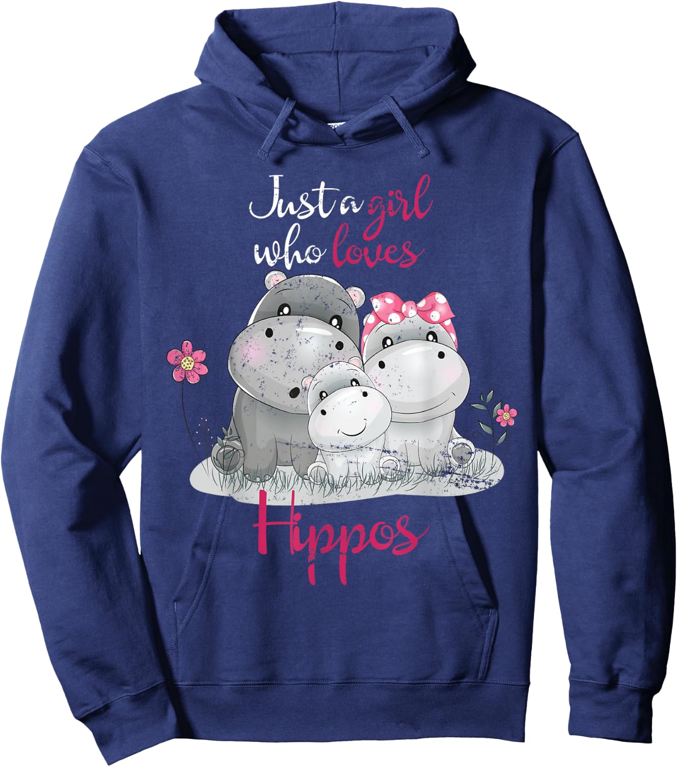 Just A Girl Who Loves Hippo Hoodie - Hoodie | Navy