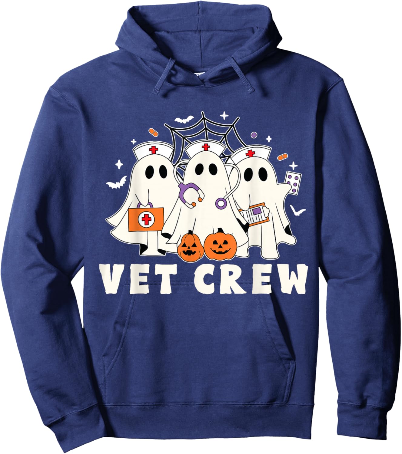Vet boo crew Veterinarian veterinary technician Halloween Hoodie - Hoodie | Navy