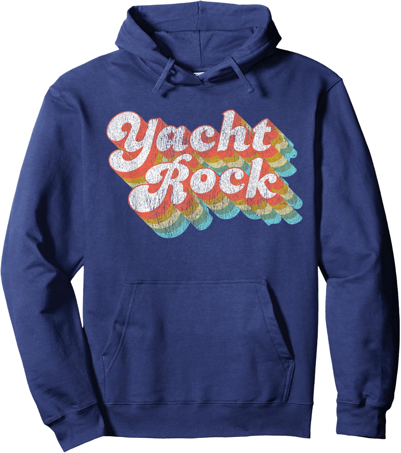 Vintage Fade Yacht Rock Party Boat Drinking Hoodie - Hoodie | Navy