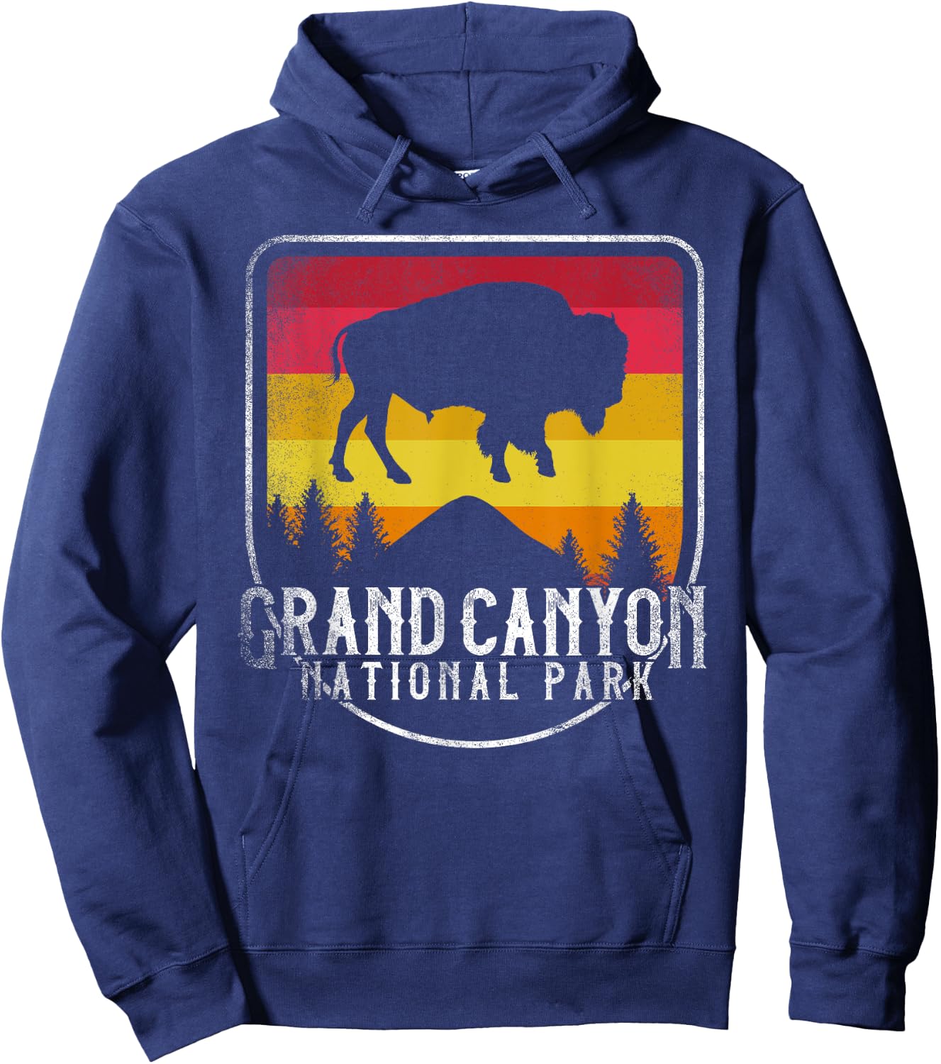 Grand Canyon National Park Retro Vintage Distressed Hoodie - Hoodie | Navy