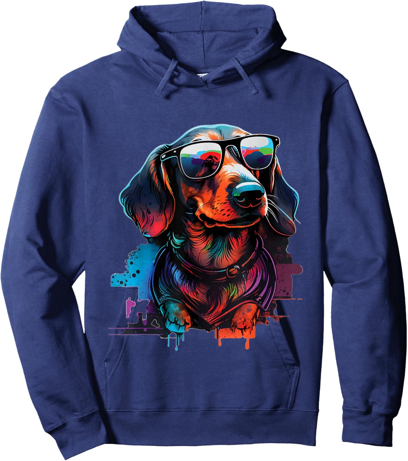 Groovy Dachshund - Wiener Dog Lover Pet Puppy Trainer Women Kids Hoodie - Hoodie | Navy