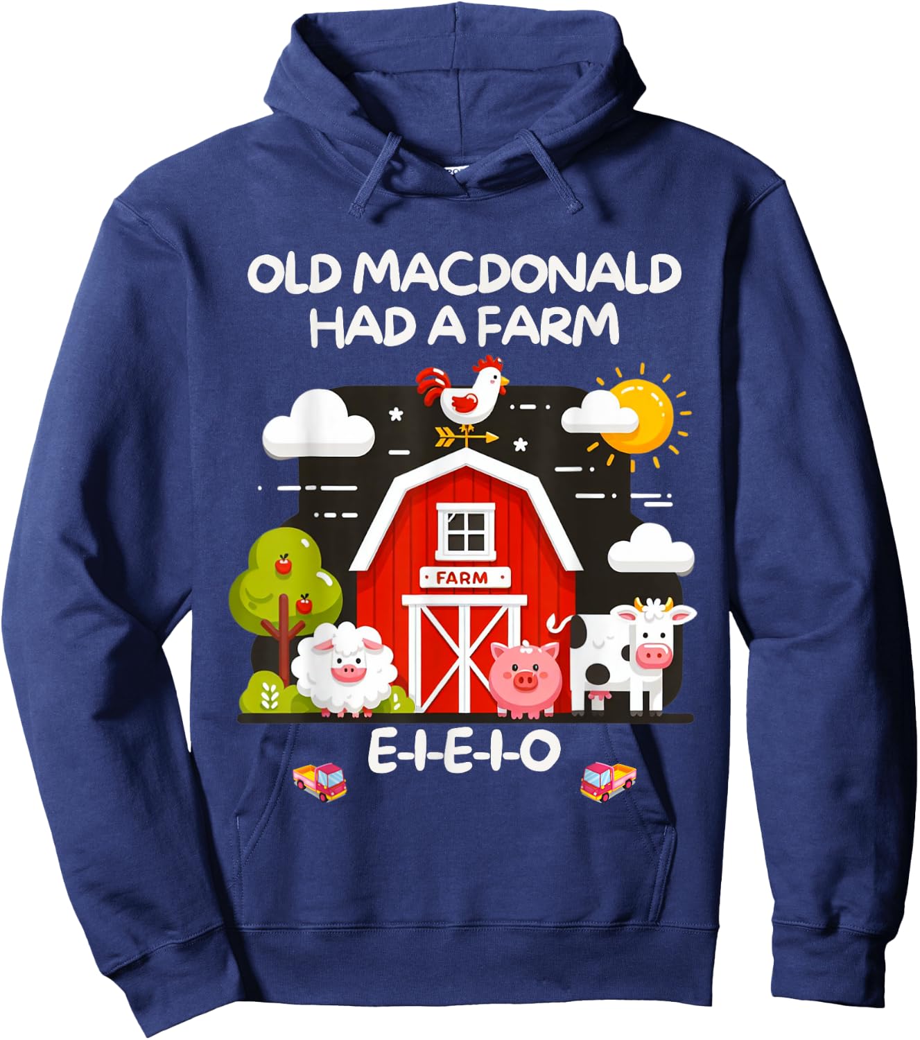 Old MacDonald Had a Farm E-I-E-I-O Boy Toddler Kids Birthday Hoodie - Hoodie | Navy