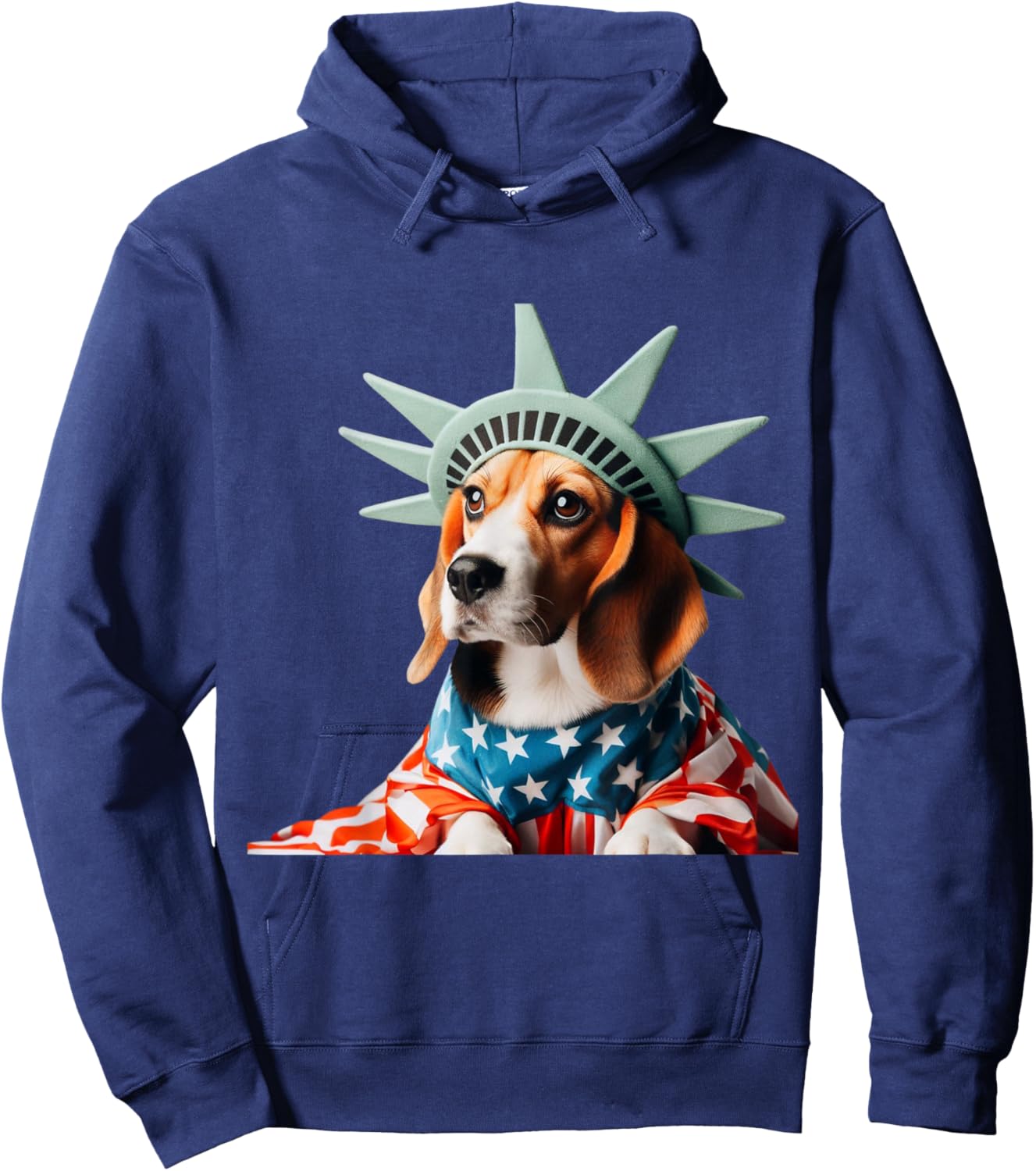 Beagle Patriotic Statue Of Liberty 4th of July USA American Kids Men Hoodie - Hoodie | Navy
