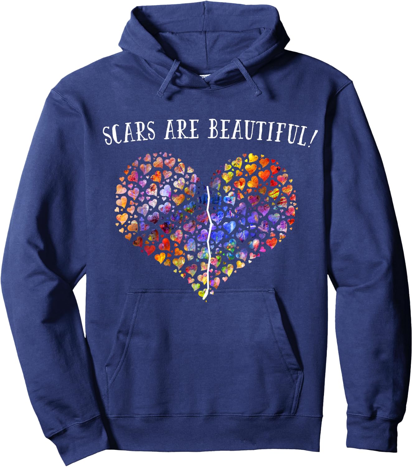 Scars Are Beautiful ; Open Heart Surgery Survivor Hoodie - Hoodie | Navy