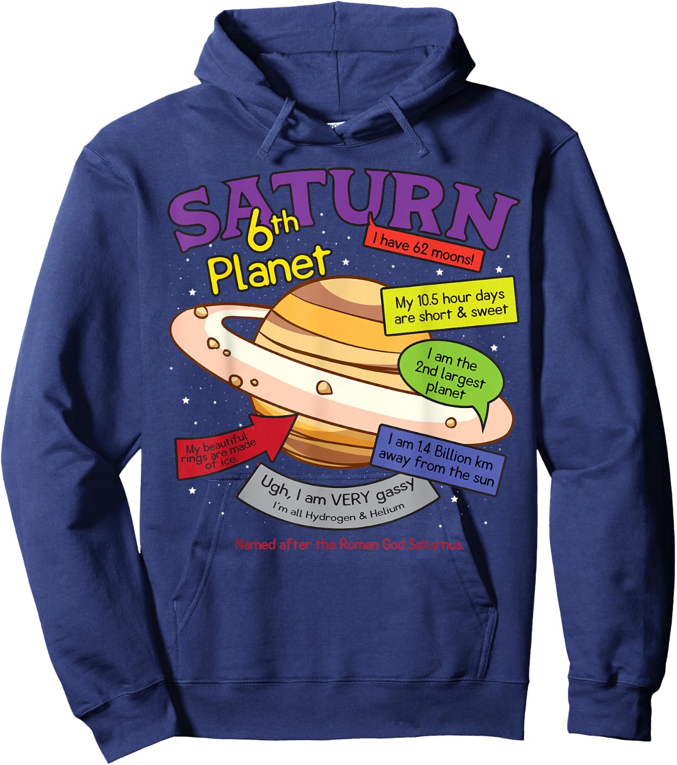 Perfect Planets, Teachers Shirts - Saturn, for Solar System Hoodie - Hoodie | Navy