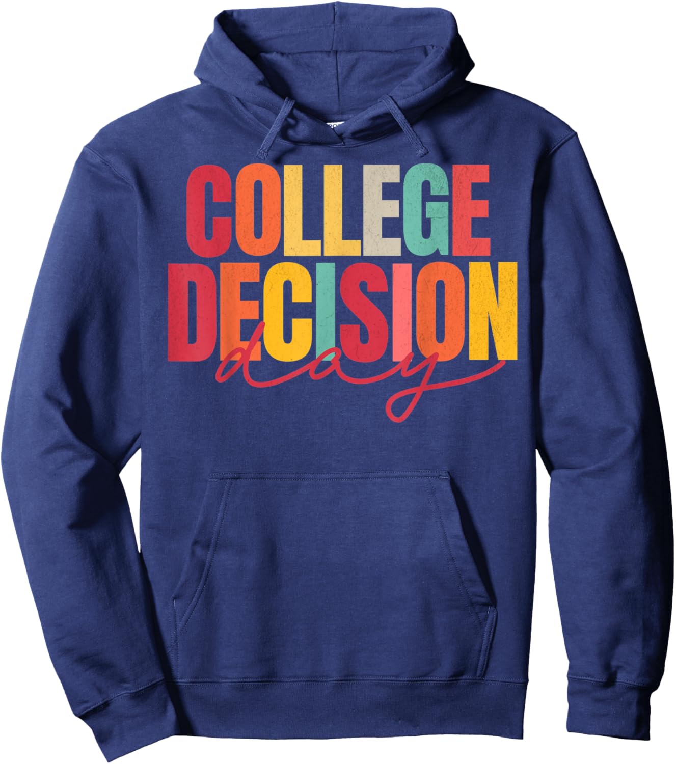 Retro College Decision Day College Reveal Party Acceptance Hoodie - Hoodie | Navy