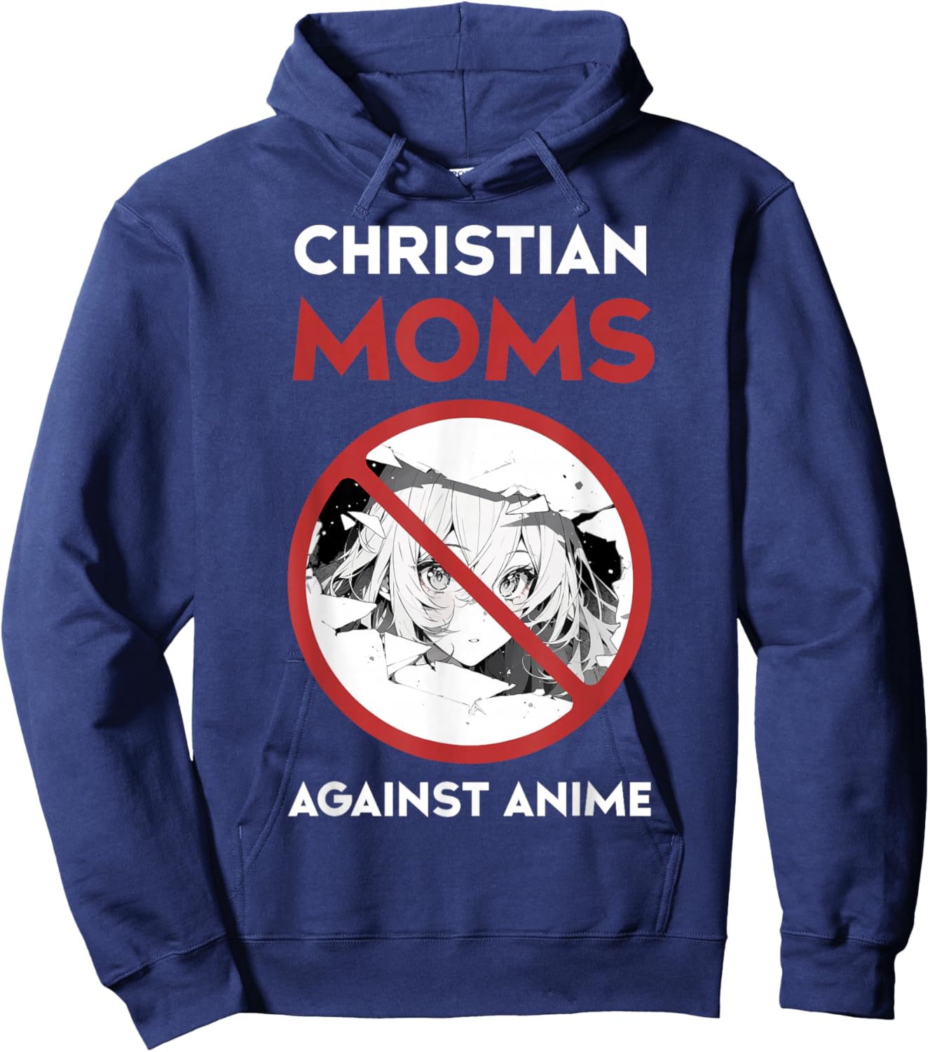 Christian Mom Against Anime Humor Funny Religious Hoodie - Hoodie | Navy