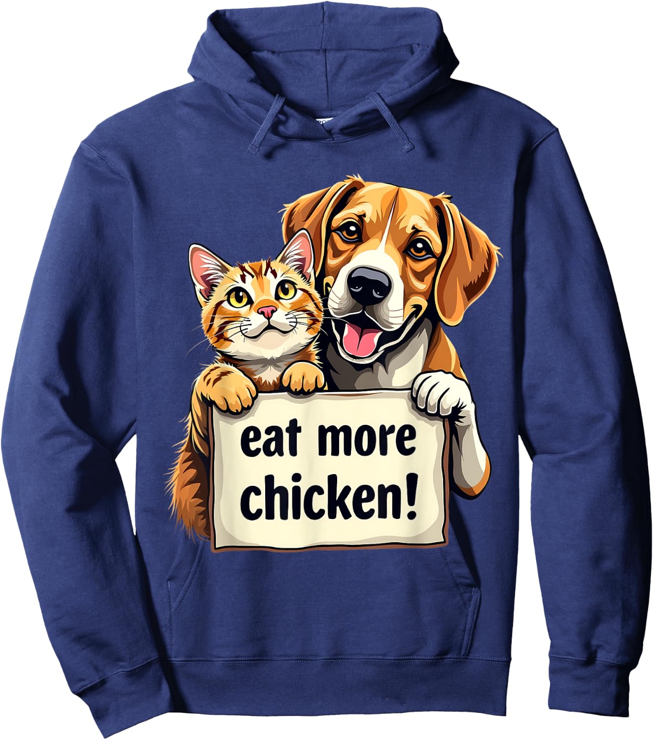They're Eating the Dogs Cats Eat More Chicken Funny Trump Hoodie - Hoodie | Navy