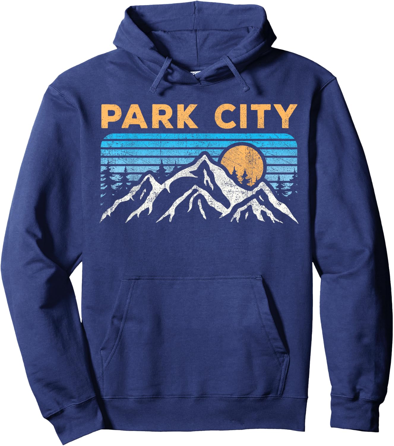 Vintage Park City Utah Retro Mountain Hiking Souvenir Hoodie - Hoodie | Navy