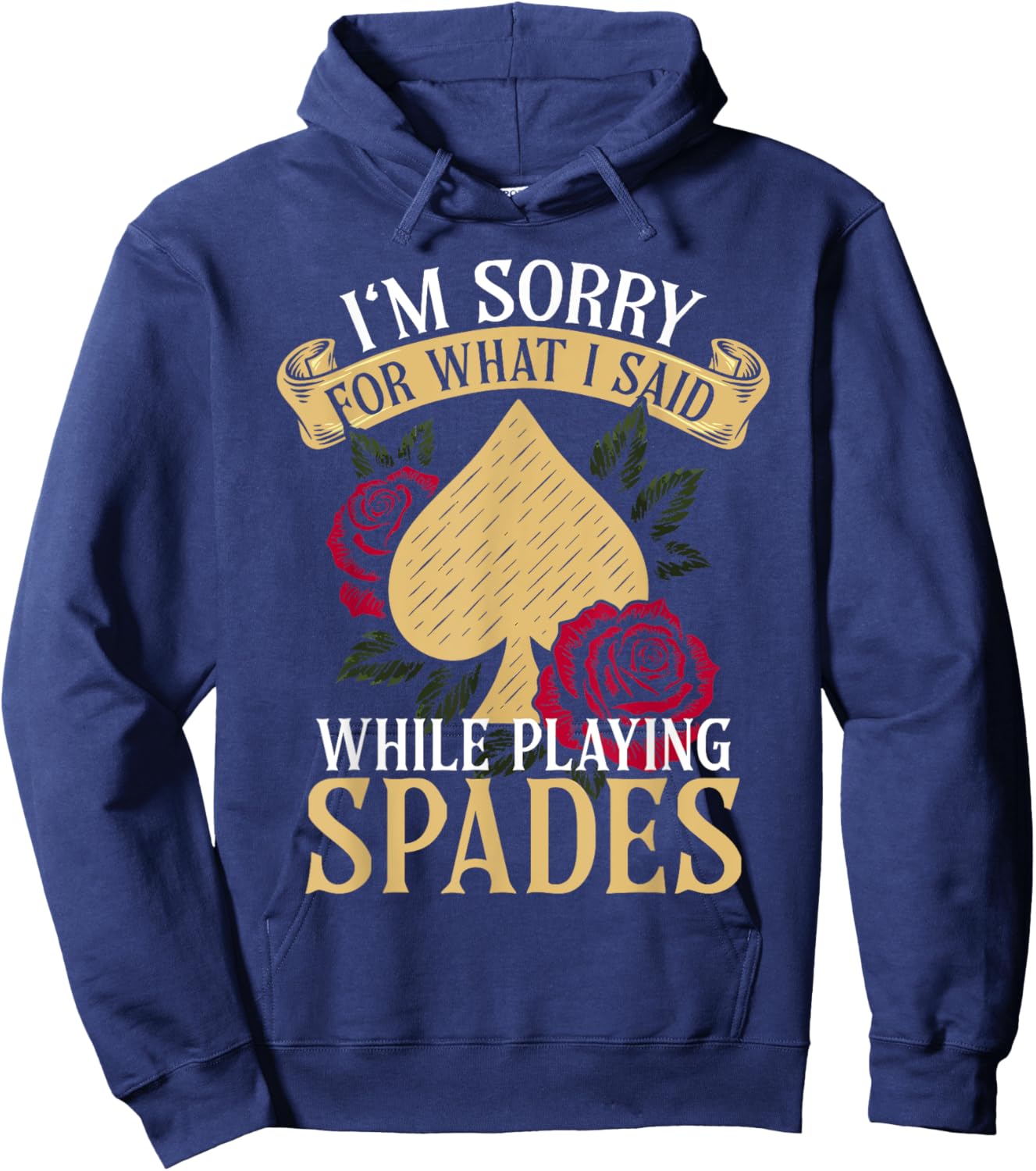 Spades Game Design Funny Cards for Spades Player Graphic Hoodie - Hoodie | Navy