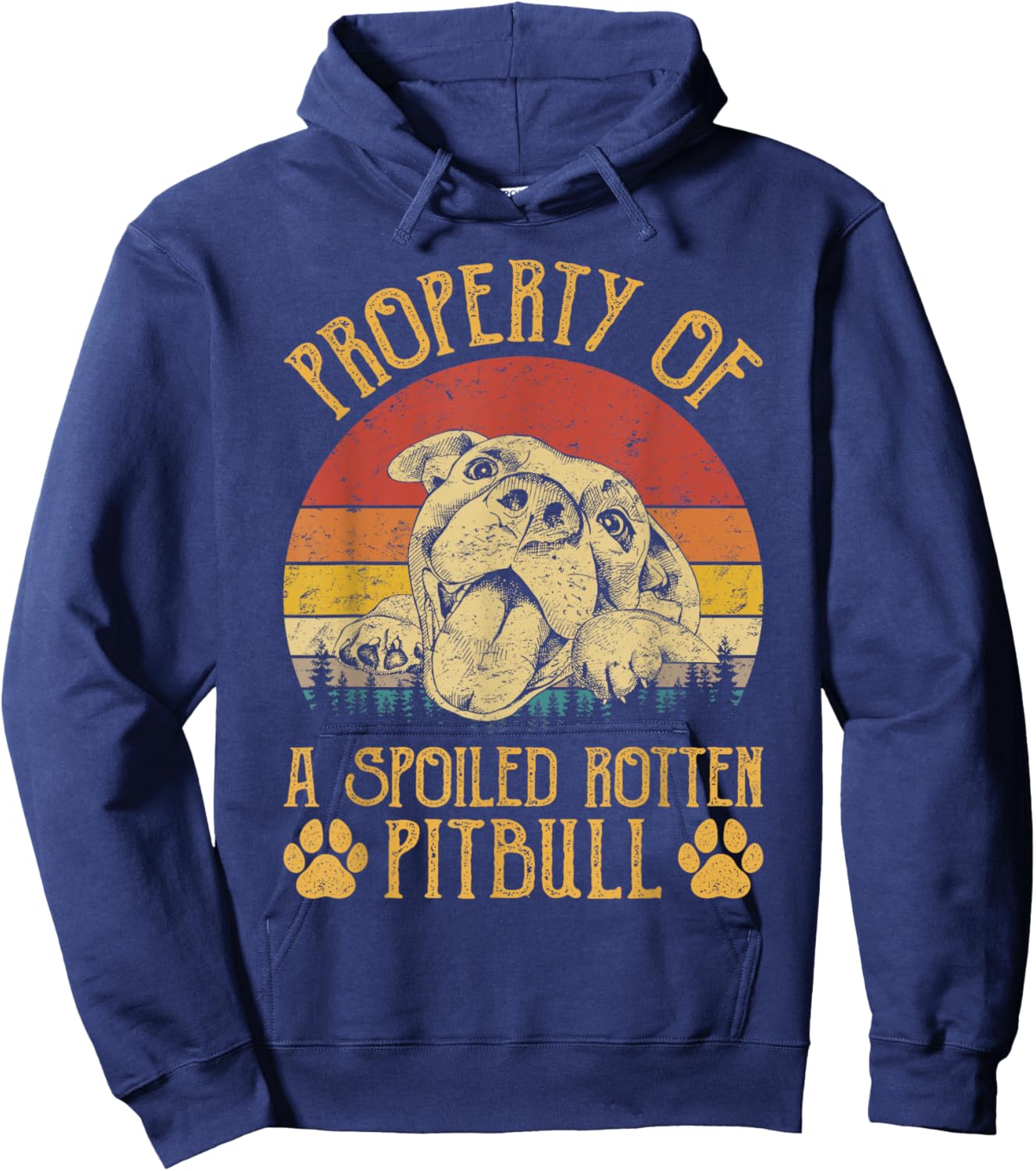 Property Of A Spoiled Rotten Pit Bull Pitbull Lovers Hoodie - Hoodie | Navy