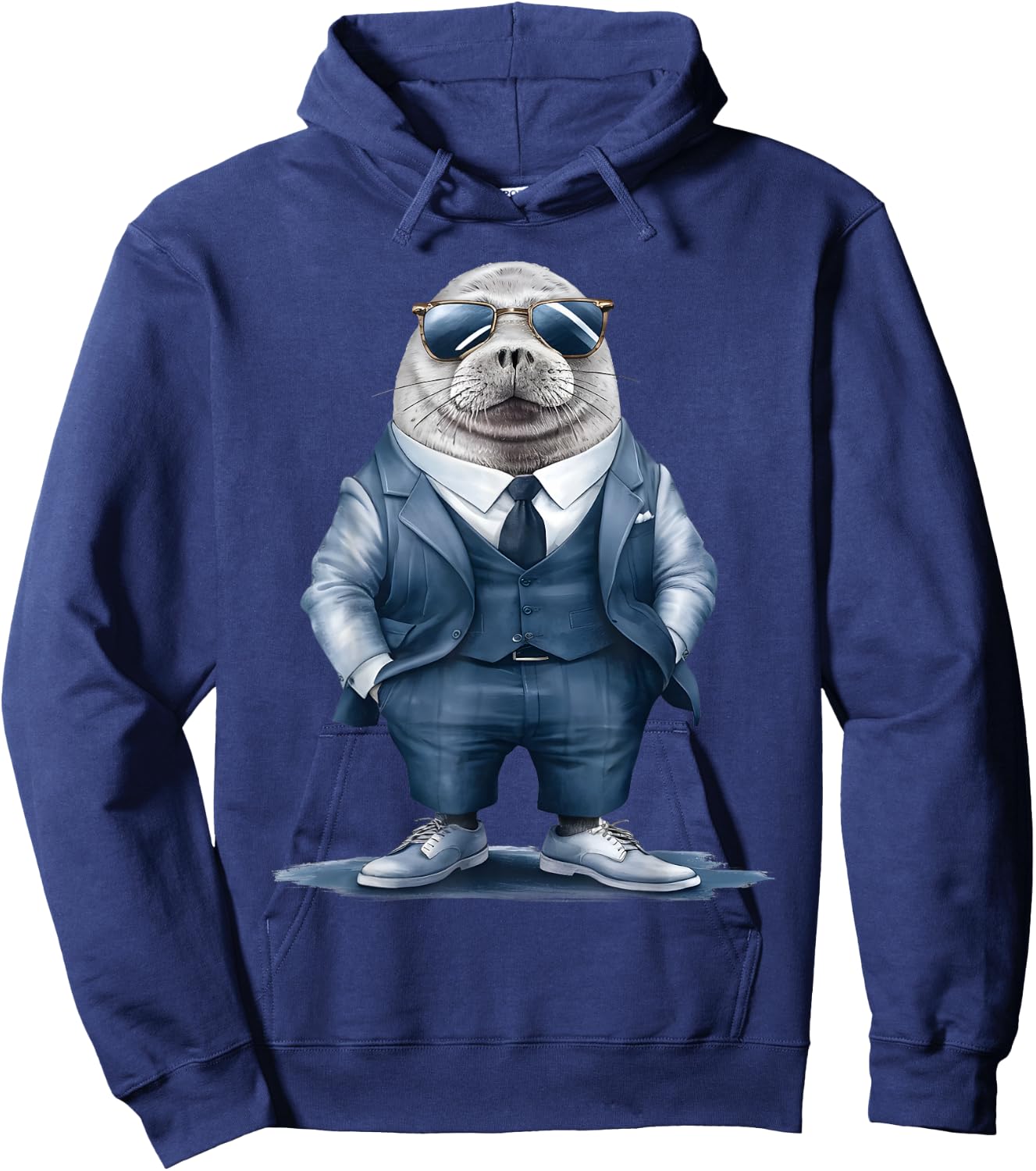 Seal Men Woman Seal In Suit Seal Hoodie - Hoodie | Navy