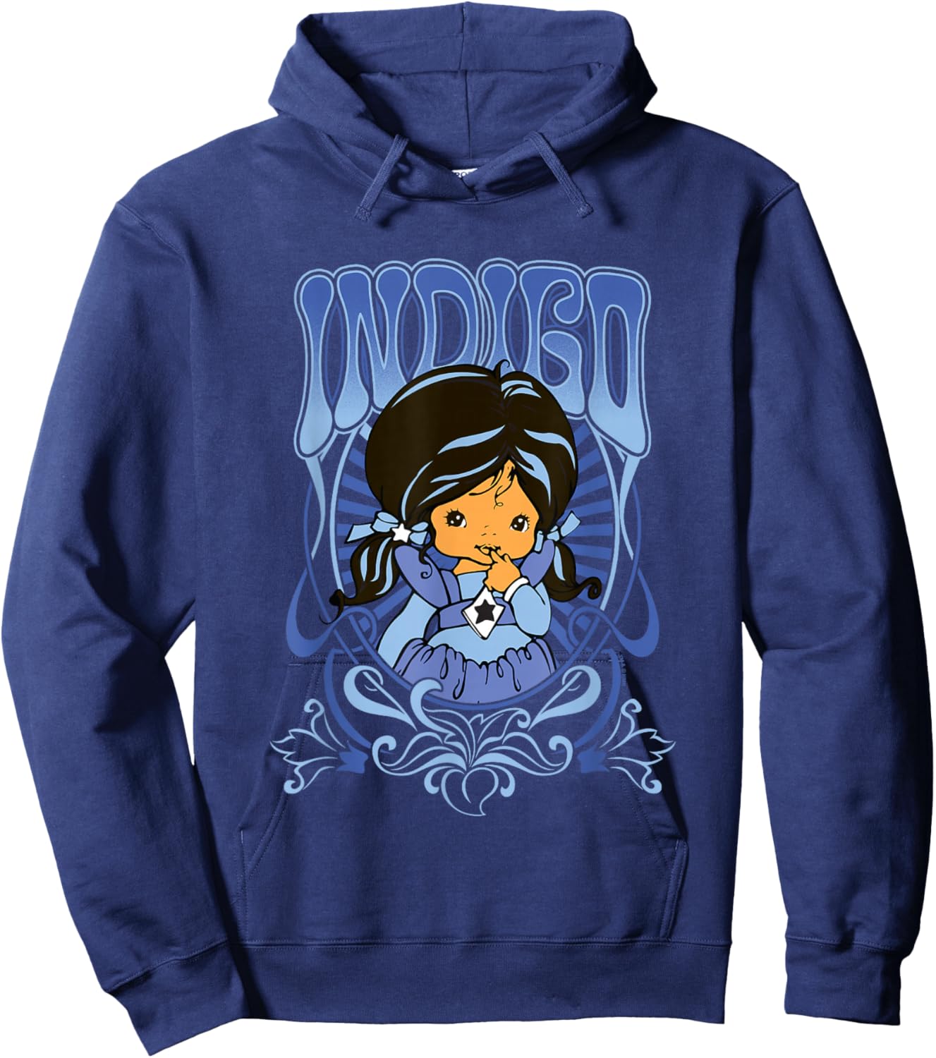 Rainbow Brite Indigo Nouveau Portrait Vintage Hoodie - Hoodie | Navy