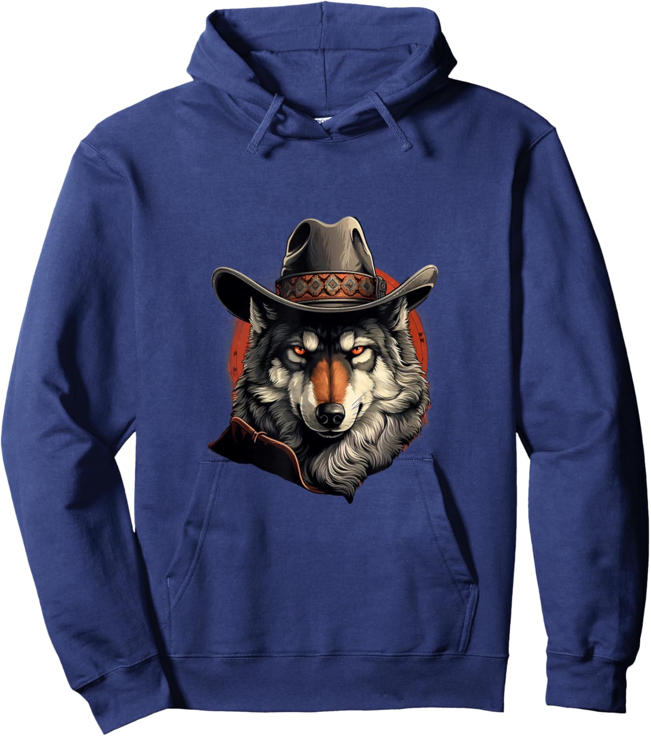 Wolf Cowboy Hat Cowgirl Western Wolf Wolves Lovers Hoodie - Hoodie | Navy